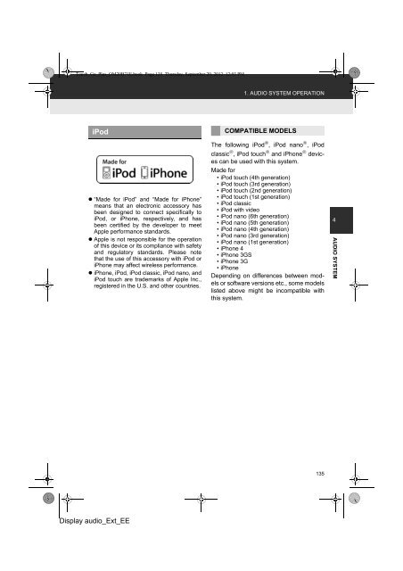 Toyota Toyota Touch &amp;amp; Go - PZ490-00331-*0 - Toyota Touch &amp; Go - Toyota Touch &amp; Go Plus - English - mode d'emploi