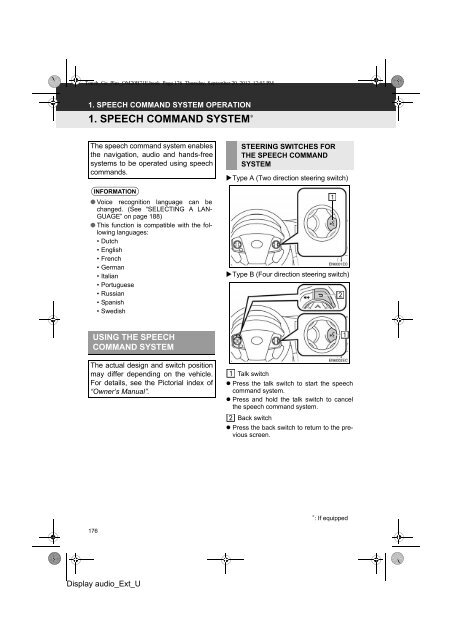 Toyota Toyota Touch &amp;amp; Go - PZ490-00331-*0 - Toyota Touch &amp; Go - Toyota Touch &amp; Go Plus - English - mode d'emploi