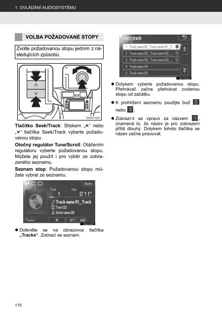 Toyota Toyota Touch &amp;amp; Go - PZ490-00331-*0 - Toyota Touch &amp; Go - Toyota Touch &amp; Go Plus - Czech - mode d'emploi