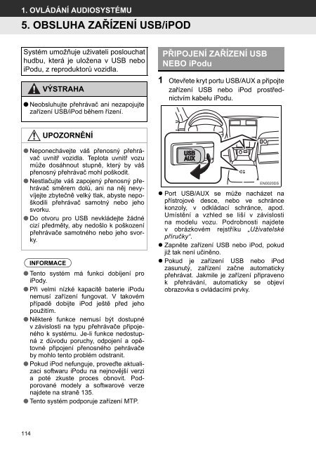 Toyota Toyota Touch &amp;amp; Go - PZ490-00331-*0 - Toyota Touch &amp; Go - Toyota Touch &amp; Go Plus - Czech - mode d'emploi