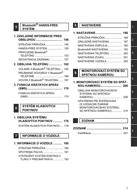 Toyota Toyota Touch &amp;amp; Go - PZ490-00331-*0 - Toyota Touch &amp; Go - Toyota Touch &amp; Go Plus - Slovak - mode d'emploi