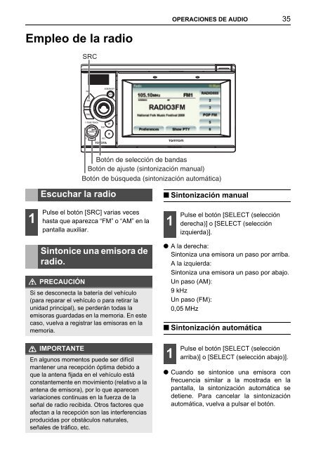 Toyota TNS410 - PZ420-E0333-ES - TNS410 - mode d'emploi