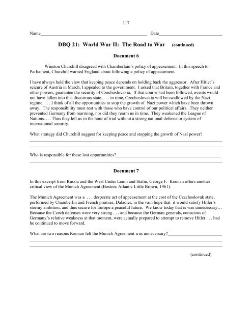 DBQ 21- Causes of World War II