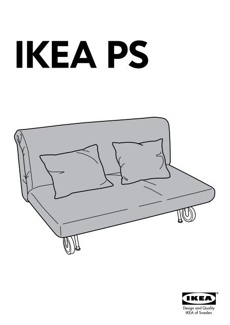 Ikea IKEA PS fodera per divano letto a 2 posti - 20184786 - Istruzioni di  montaggio