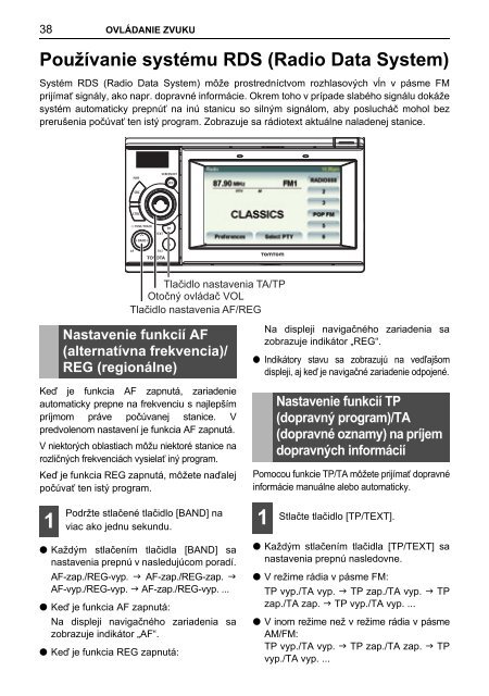 Toyota TNS410 - PZ420-E0333-SK - TNS410 - mode d'emploi