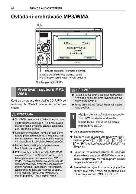 Toyota TNS410 - PZ420-E0333-CS - TNS410 - mode d'emploi