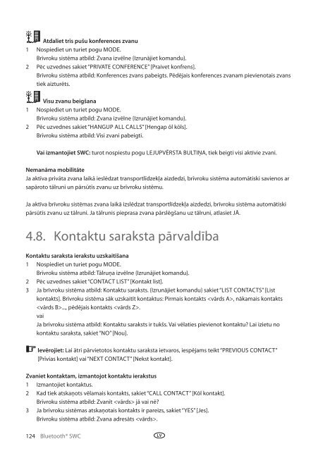 Toyota Bluetooth SWC English Russian Lithuanian Latvian Estonian - PZ420-00293-BE - Bluetooth SWC English Russian Lithuanian Latvian Estonian - mode d'emploi