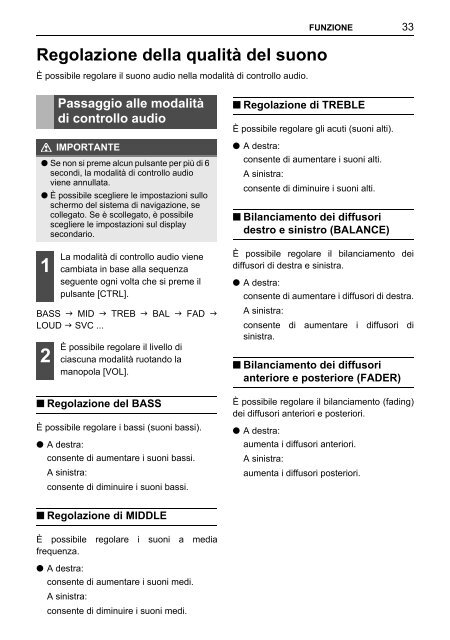 Toyota TNS410 - PZ420-E0333-IT - TNS410 - mode d'emploi