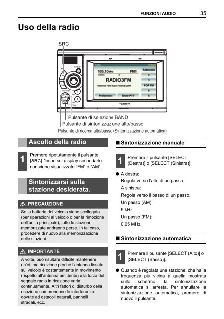 Toyota TNS410 - PZ420-E0333-IT - TNS410 - mode d'emploi