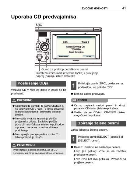 Toyota TNS410 - PZ420-E0333-SL - TNS410 - mode d'emploi