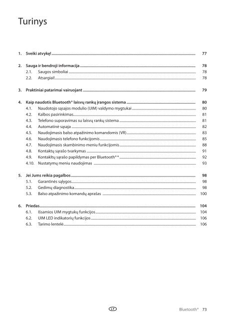 Toyota Bluetooth UIM English Russian Lithuanian Latvian Estonian - PZ420-00295-BE - Bluetooth UIM English Russian Lithuanian Latvian Estonian - mode d'emploi