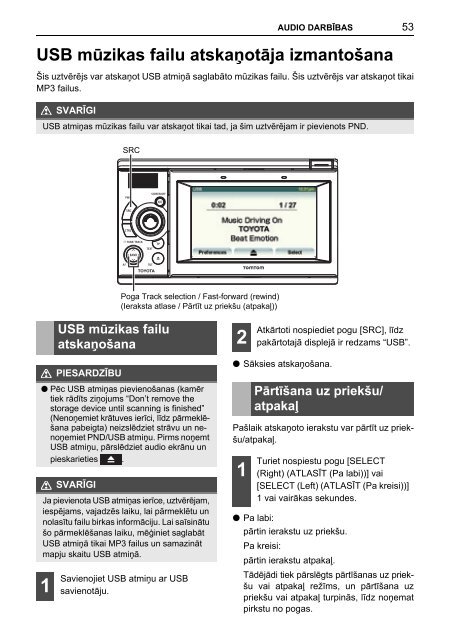 Toyota TNS410 - PZ420-E0333-LV - TNS410 - mode d'emploi