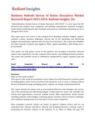 Business Outlook Survey of Senior Executives Market Research Report 2013-2014