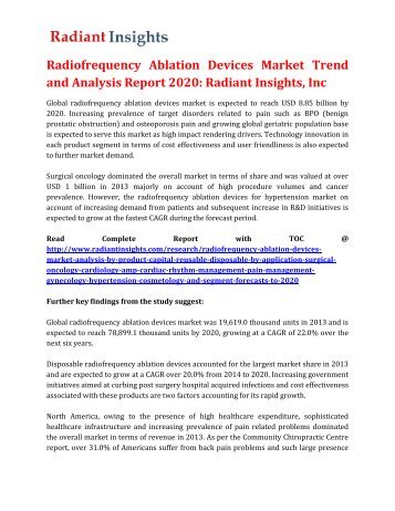 Radiofrequency Ablation Devices Market Trend and Analysis Report 2020