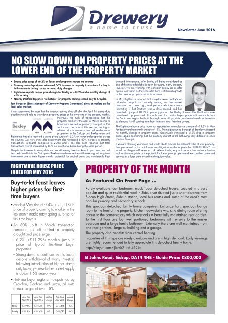 SIDCUP PROPERTY NEWS - JUNE 2016