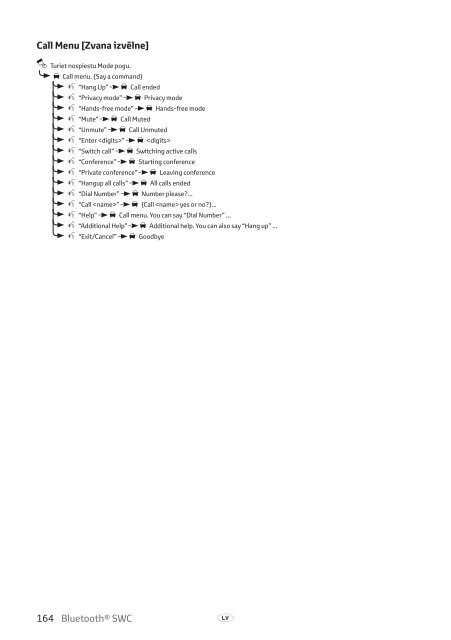 Toyota Bluetooth SWC - PZ420-T0290-BE - Bluetooth SWC (English Russian Lithuanian Latvian Estonian) - mode d'emploi