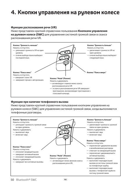 Toyota Bluetooth SWC - PZ420-T0290-BE - Bluetooth SWC (English Russian Lithuanian Latvian Estonian) - mode d'emploi