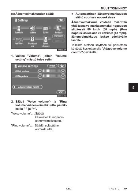 Toyota TNS510 - PZ445-00333-FI - TNS510 (Finnish) - mode d'emploi