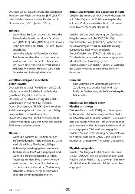 Toyota Ipod Integration Kit English, French, German, Dutch, Italian - PZ420-00261-ME - Ipod Integration Kit English, French, German, Dutch, Italian - mode d'emploi