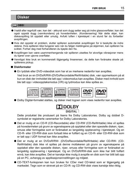 Toyota TNS410 - PZ420-E0333-NO - TNS410 - mode d'emploi