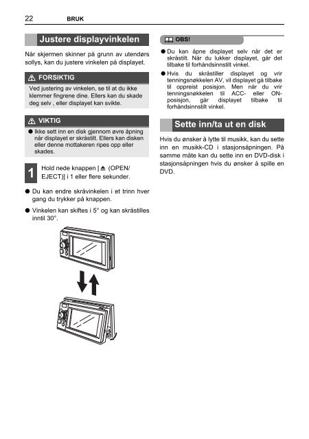 Toyota TNS410 - PZ420-E0333-NO - TNS410 - mode d'emploi