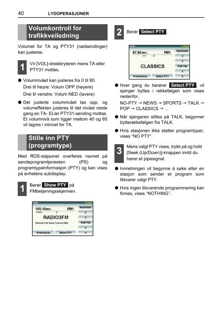 Toyota TNS410 - PZ420-E0333-NO - TNS410 - mode d'emploi