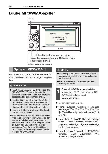 Toyota TNS410 - PZ420-E0333-NO - TNS410 - mode d'emploi