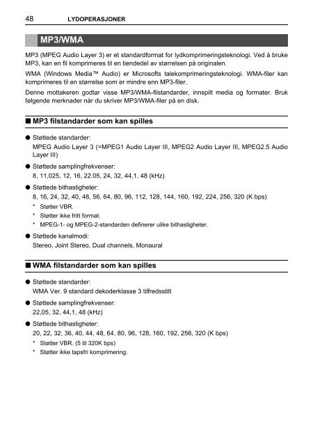 Toyota TNS410 - PZ420-E0333-NO - TNS410 - mode d'emploi