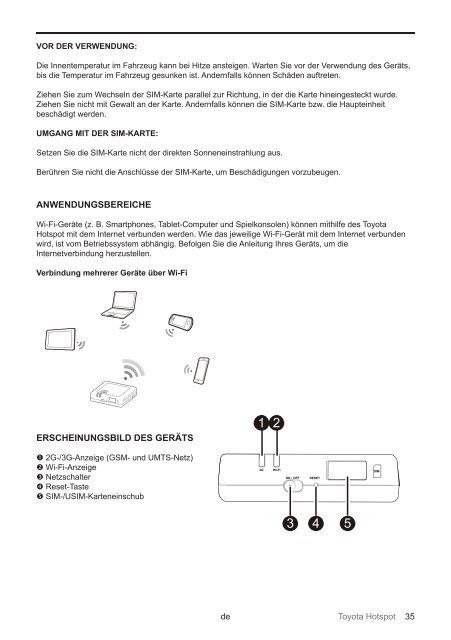 Toyota Toyota Hotspot - PZ49X-X0270-WE - Toyota Hotspot - mode d'emploi