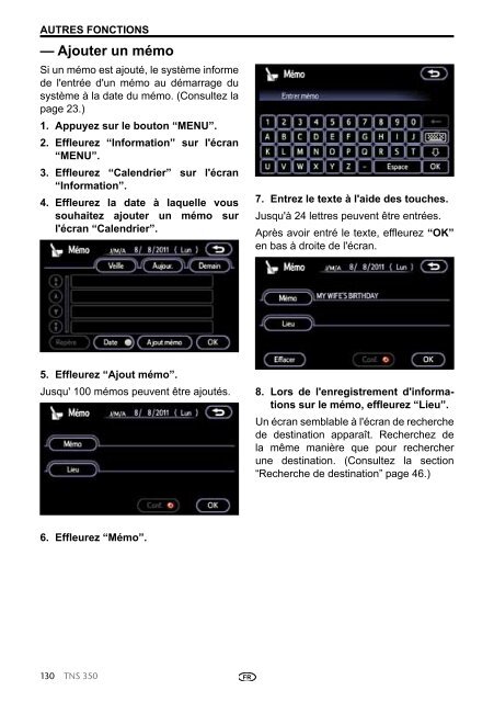 Toyota TNS350 - PZ49X-00334-FR - TNS350 - French - mode d'emploi