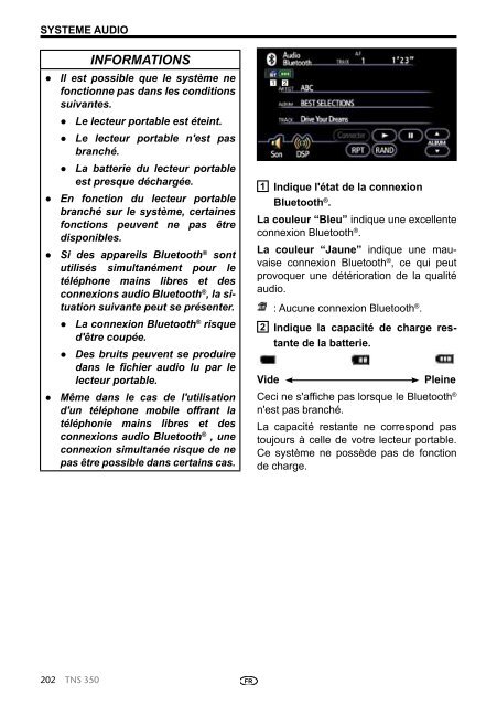 Toyota TNS350 - PZ49X-00334-FR - TNS350 - French - mode d'emploi