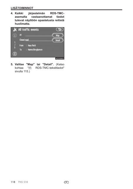 Toyota TNS510 - PZ445-00333-FI - TNS510 (Finnish) - mode d'emploi