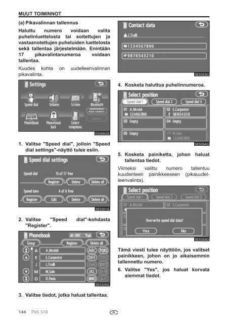 Toyota TNS510 - PZ445-00333-FI - TNS510 (Finnish) - mode d'emploi