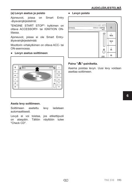 Toyota TNS510 - PZ445-00333-FI - TNS510 (Finnish) - mode d'emploi