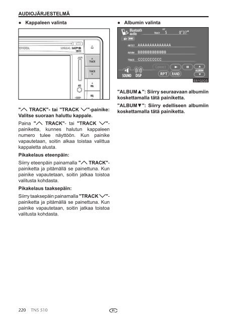 Toyota TNS510 - PZ445-00333-FI - TNS510 (Finnish) - mode d'emploi