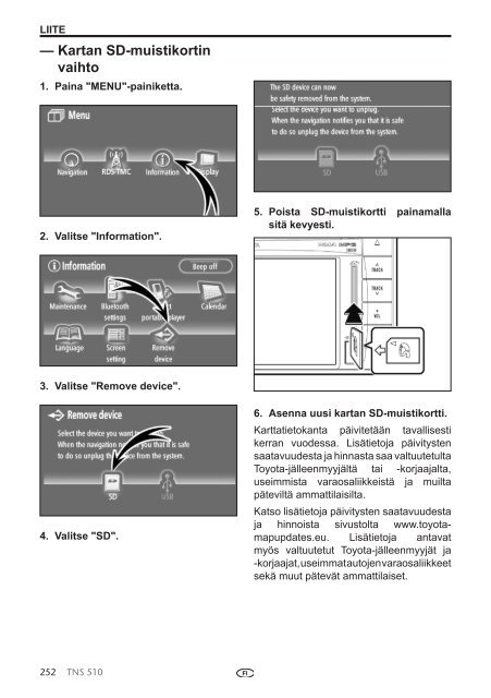 Toyota TNS510 - PZ445-00333-FI - TNS510 (Finnish) - mode d'emploi