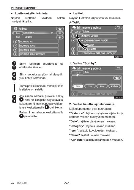 Toyota TNS510 - PZ445-00333-FI - TNS510 (Finnish) - mode d'emploi