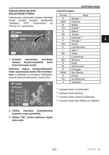 Toyota TNS510 - PZ445-00333-FI - TNS510 (Finnish) - mode d'emploi