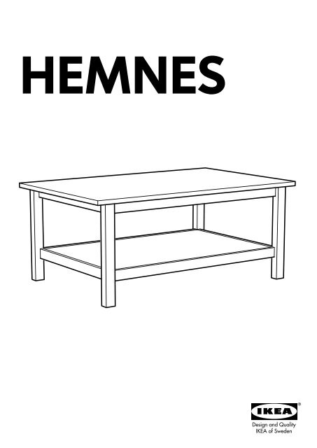 Ikea HEMNES Tavolino - 80176284 - Istruzioni di montaggio