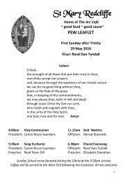 St Mary Redcliffe Church Pew Leaflet - 29 May 2016  