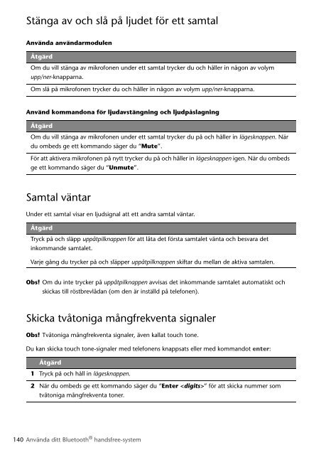 Toyota Bluetooth SWC English Danish Finnish Norwegian Swedish - PZ420-00291-NE - Bluetooth SWC English Danish Finnish Norwegian Swedish - mode d'emploi