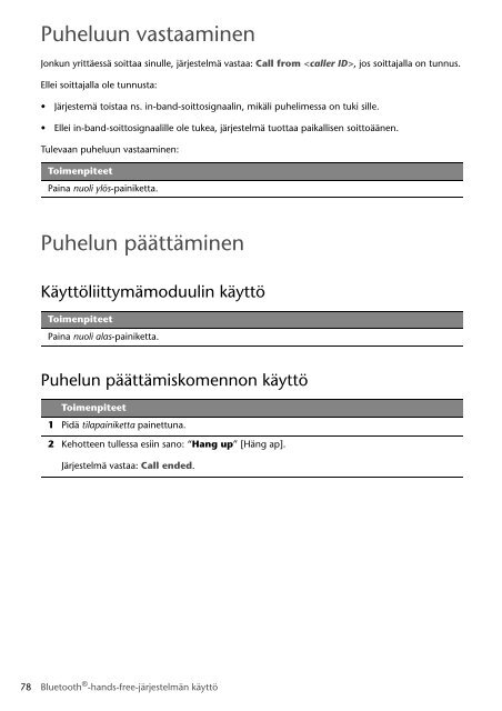 Toyota Bluetooth SWC English Danish Finnish Norwegian Swedish - PZ420-00291-NE - Bluetooth SWC English Danish Finnish Norwegian Swedish - mode d'emploi