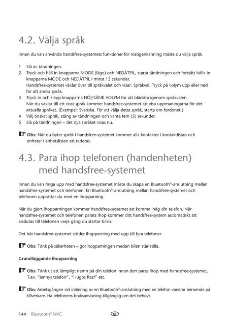 Toyota Bluetooth SWC English Danish Finnish Norwegian Swedish - PZ420-00293-NE - Bluetooth SWC English Danish Finnish Norwegian Swedish - mode d'emploi