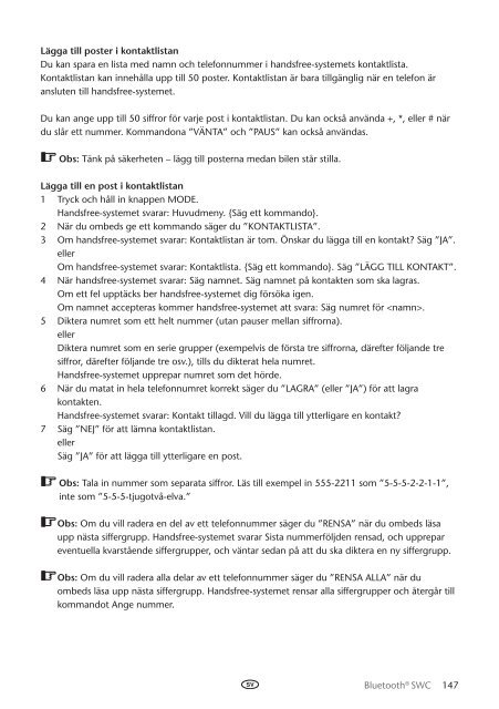 Toyota Bluetooth SWC English Danish Finnish Norwegian Swedish - PZ420-00293-NE - Bluetooth SWC English Danish Finnish Norwegian Swedish - mode d'emploi