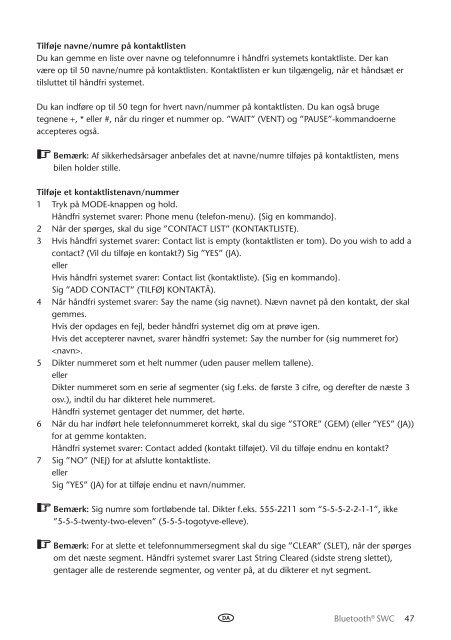 Toyota Bluetooth SWC English Danish Finnish Norwegian Swedish - PZ420-00293-NE - Bluetooth SWC English Danish Finnish Norwegian Swedish - mode d'emploi