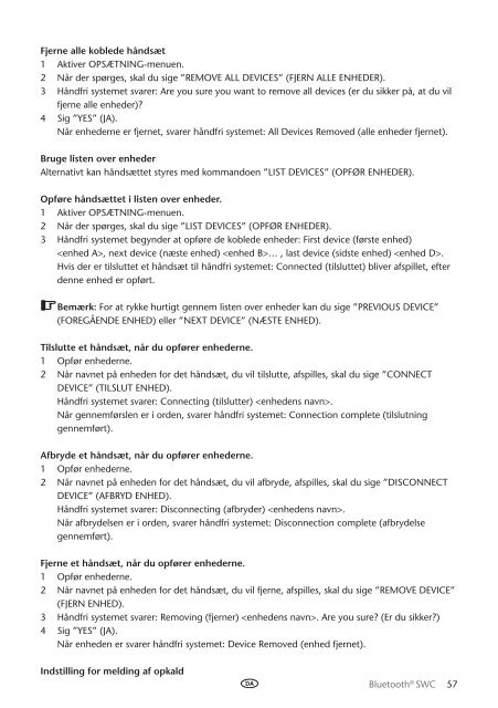 Toyota Bluetooth SWC English Danish Finnish Norwegian Swedish - PZ420-00293-NE - Bluetooth SWC English Danish Finnish Norwegian Swedish - mode d'emploi