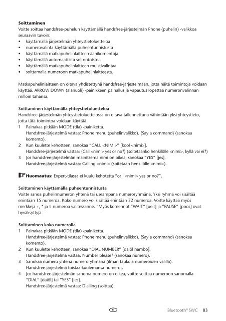 Toyota Bluetooth SWC English Danish Finnish Norwegian Swedish - PZ420-00293-NE - Bluetooth SWC English Danish Finnish Norwegian Swedish - mode d'emploi