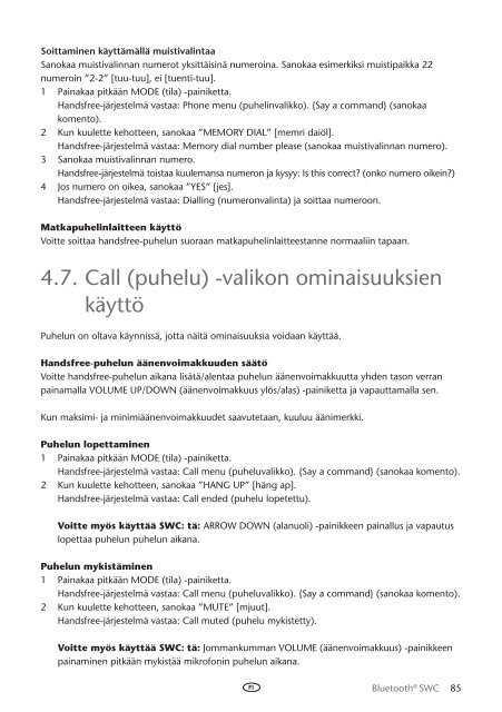 Toyota Bluetooth SWC English Danish Finnish Norwegian Swedish - PZ420-00293-NE - Bluetooth SWC English Danish Finnish Norwegian Swedish - mode d'emploi