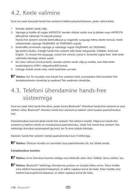 Toyota Bluetooth UIM English Russian Lithuanian Latvian Estonian - PZ420-00292-BE - Bluetooth UIM English Russian Lithuanian Latvian Estonian - mode d'emploi