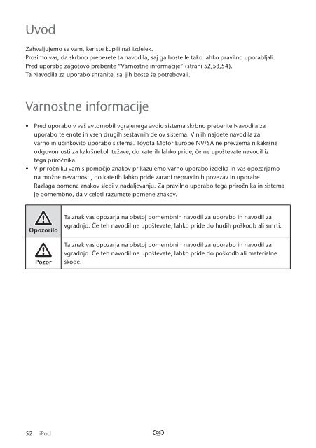 Toyota Ipod Integration Kit Czech, Hungarian, Polish, Russian, Slovenian, Ukrainian - PZ420-00261-EE - Ipod Integration Kit Czech, Hungarian, Polish, Russian, Slovenian, Ukrainian - mode d'emploi